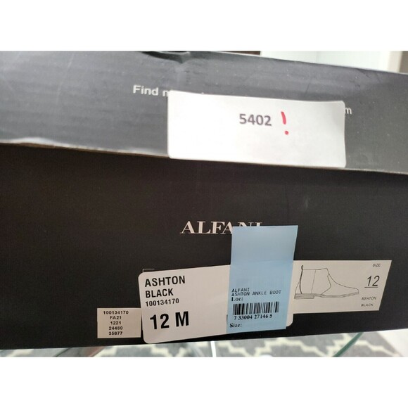 Alfani Men's Ashton Ankle Boot Leather Smooth Black 12M New - Picture 9 of 10